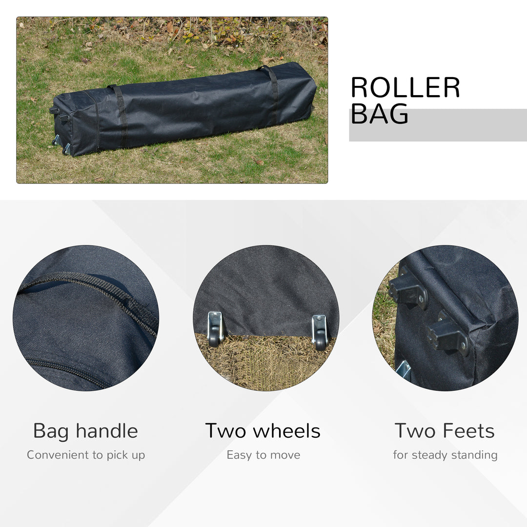 Outsunny Pop-up Canopy Gazebo Tent with Roller Bag &amp; Adjustable Legs Outdoor Party, Steel Frame, 4 x 4m  White &amp; Grey