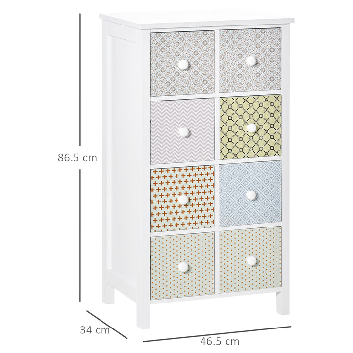 Chest of Drawers, 8 Drawer Dresser, Storage Organizer Unit for Bedroom, Bathroom