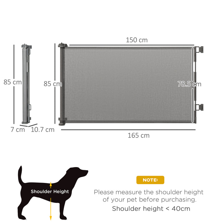 PawHut Foldable Pet Gate, for Stairs, Doorways, Corridors - Grey