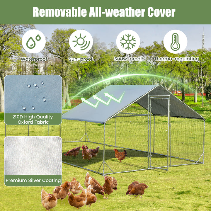 Large Metal Walk-in Chicken Coop w/ Waterproof