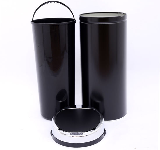 42L Stainless Steel Sensor Trash Can W/ Bucket-Black