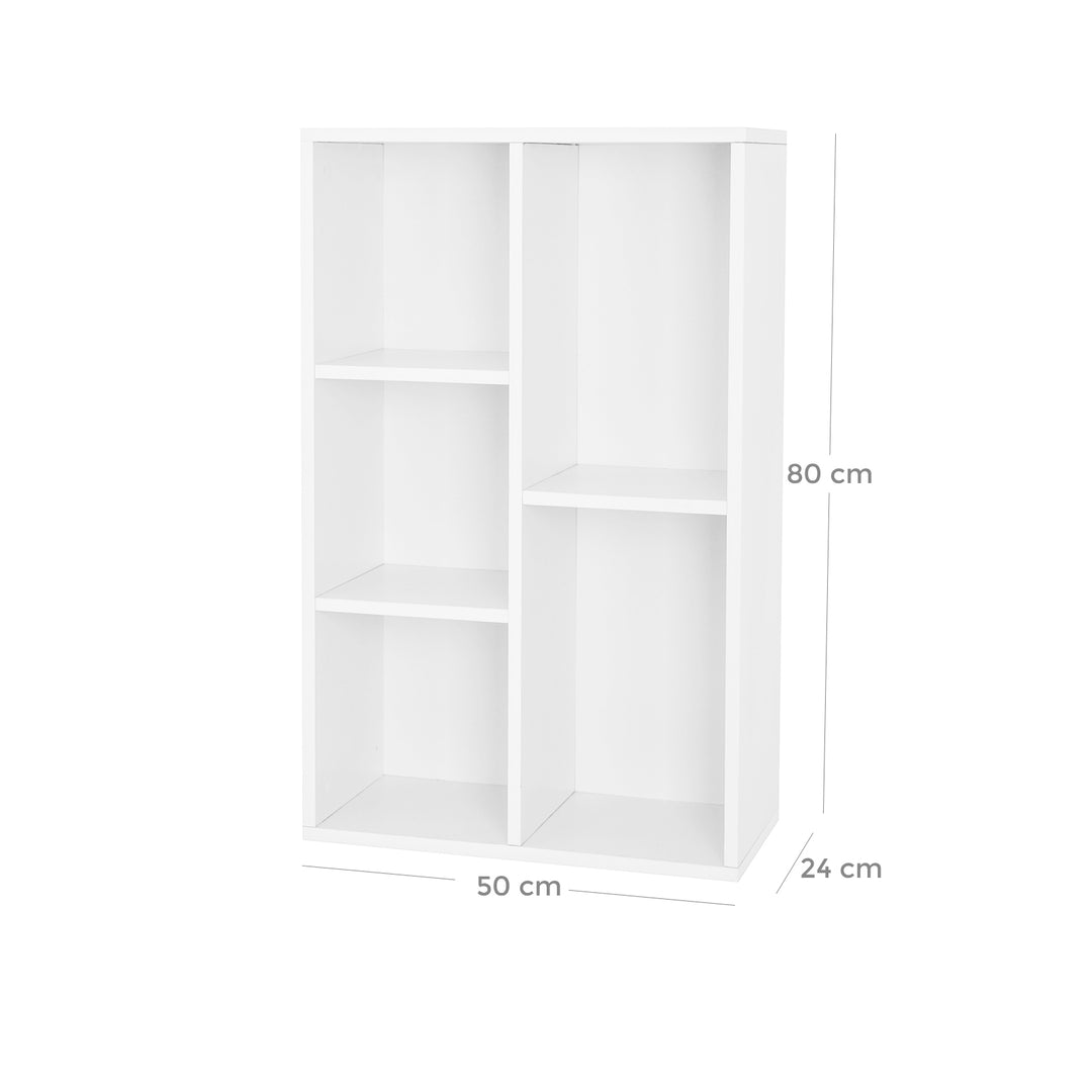 White 5-Grid Bookcase