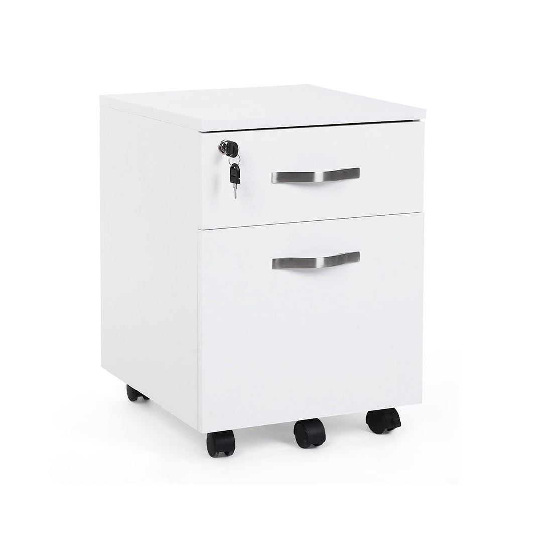 White Mobile File Cabinet