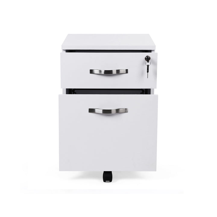 White Mobile File Cabinet