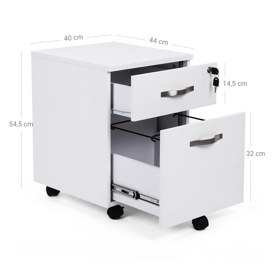 White Mobile File Cabinet