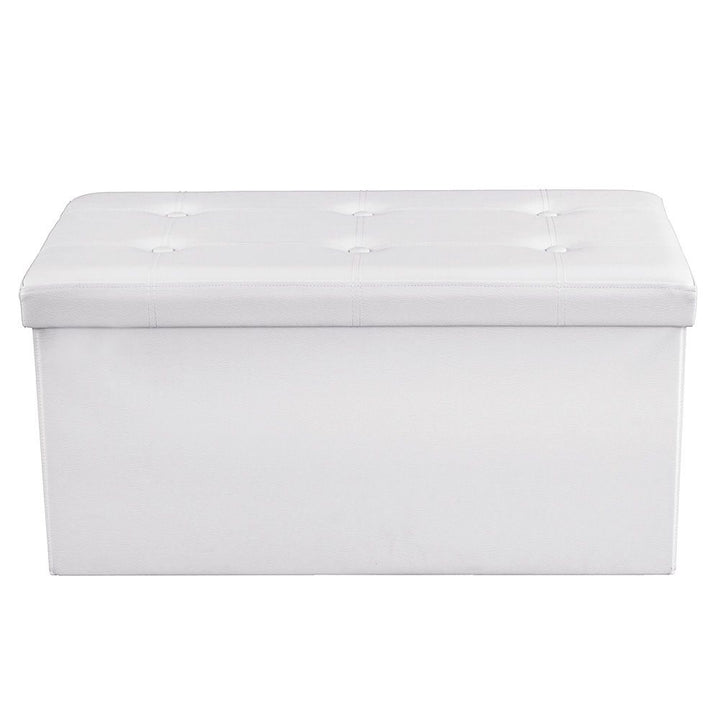 Faux Leather Storage Ottoman