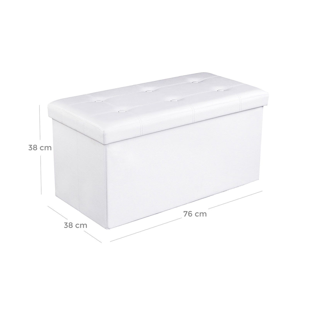 Faux Leather Storage Ottoman