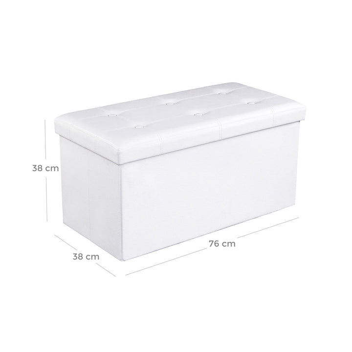 Faux Leather Storage Ottoman