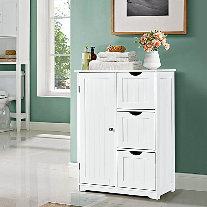 Freestanding Bathroom Cabinet with 3 Drawers-White