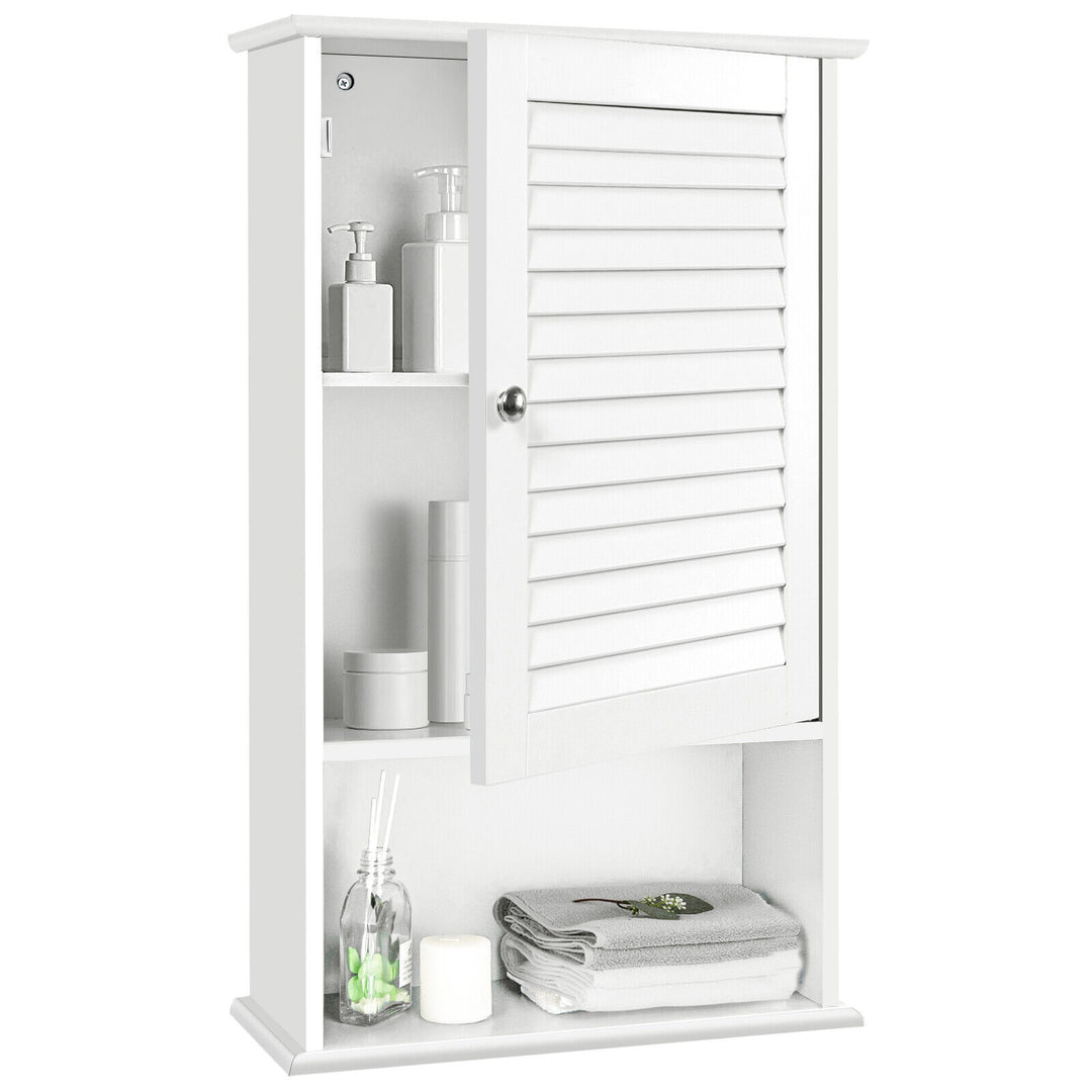 Wall-Mounted Bathroom Cabinet with Adjustable Shelf-White