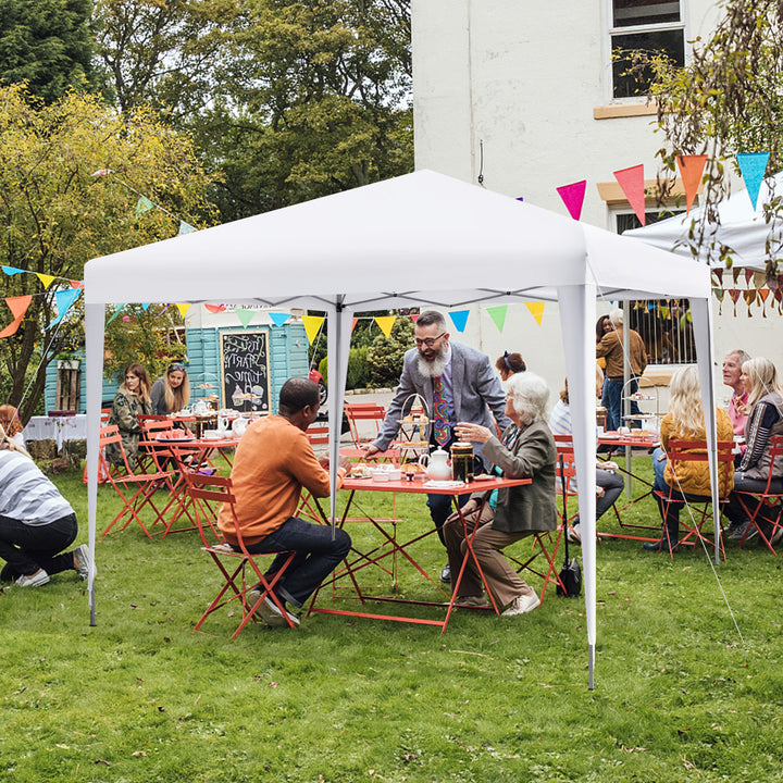 Outdoor Portable Instant Pop-up Canopy with Carrying Bag-White