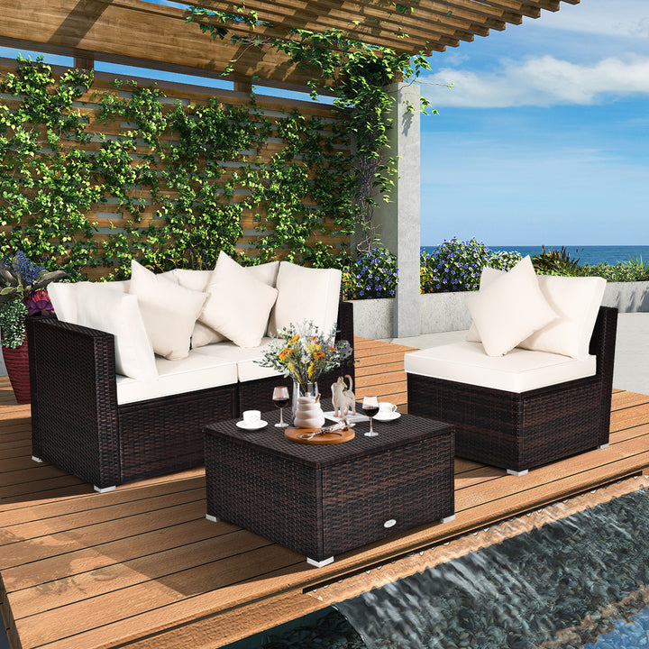 Outdoor Conversation Set with Removable Cushions- White