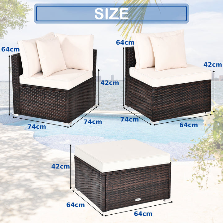 Outdoor Conversation Set with Removable Cushions- White