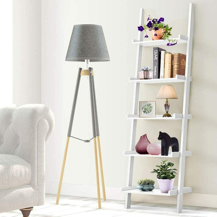 5-Tier Wall Shelf Display Bookcase-White