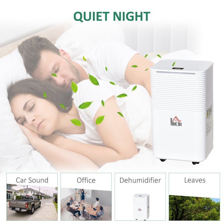 Portable Quiet Electric Dehumidifier with 3 Modes-White