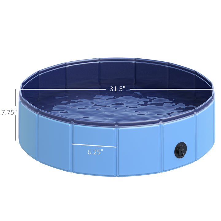 PawHut Pet Swimming Pool, Foldable, 80 cm Diameter-Blue