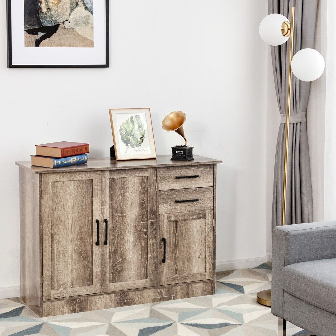 Multifunctional Kitchen Buffet Cabinet with 2 Drawers and 3 Doors