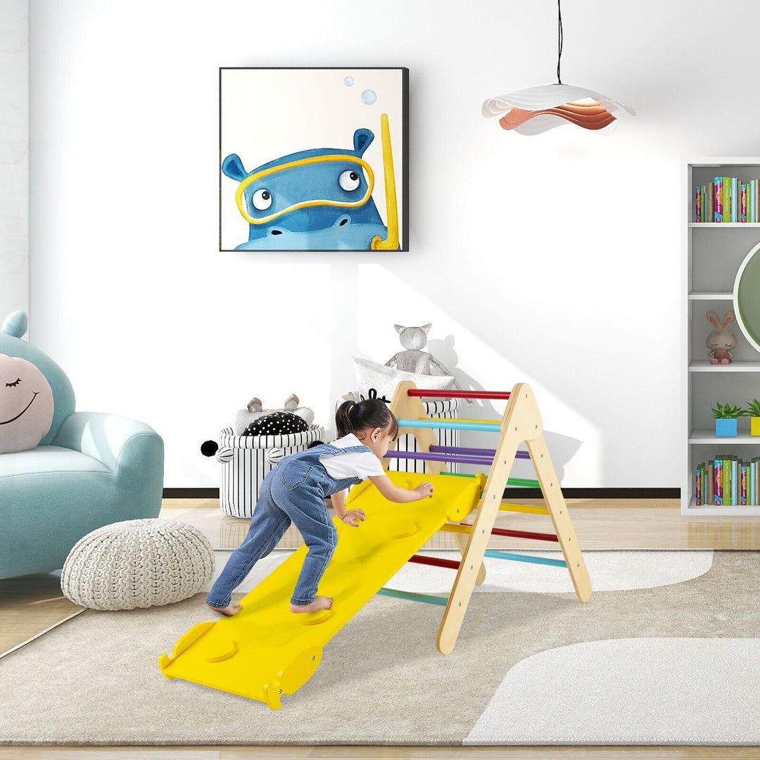 Wooden Triangle Climbing Ladder Set- Multi-colour
