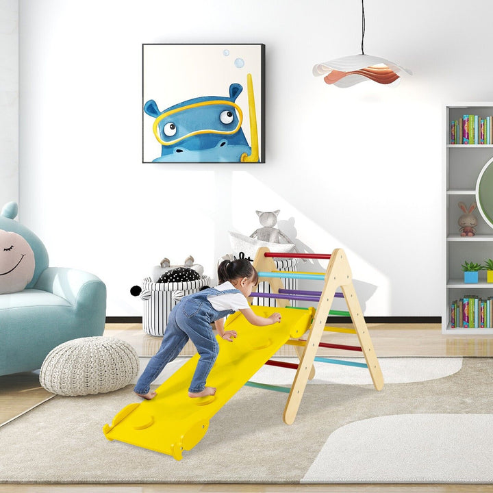 Wooden Triangle Climbing Ladder Set- Multi-colour