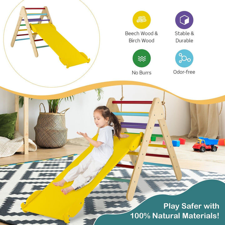 Wooden Triangle Climbing Ladder Set- Multi-colour
