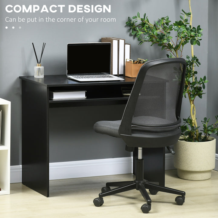 Computer Writing Desk with Storage Compartment Workstation Learning Center for Home Office 90W x 50D(cm) - Black