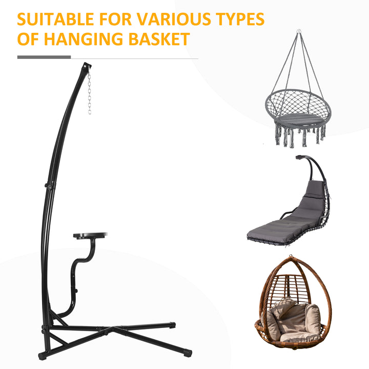 Outsunny Hammock Chair Stand Only Construction Heavy Duty Metal C-Stand for Hanging Hammock Chair Porch Swing Indoor or Outdoor Use