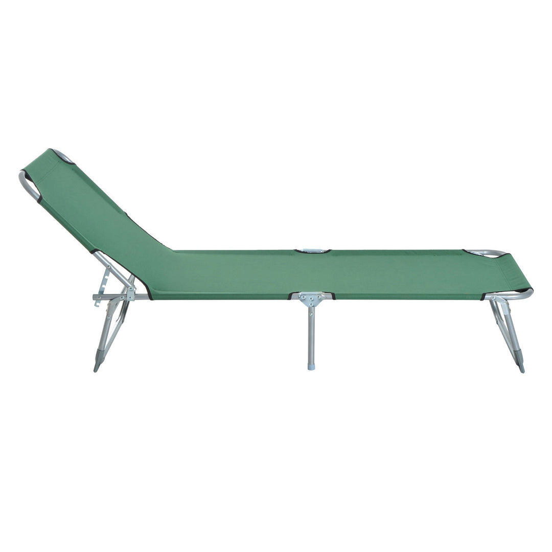 Outsunny Portable Adjustable Lounger,Oxford Cloth-Green