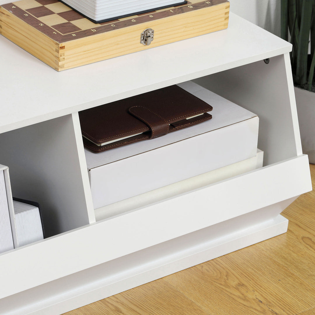 Storage Cabinet, Kitchen Cabinet 3 Compartments, 90L x 36W x 35H cm, White