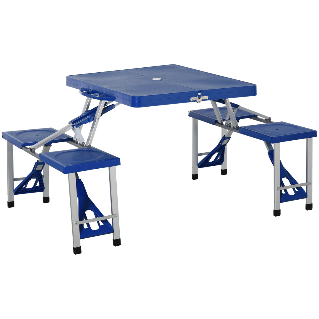 Portable Picnic Table W/ Bench Set-Blue