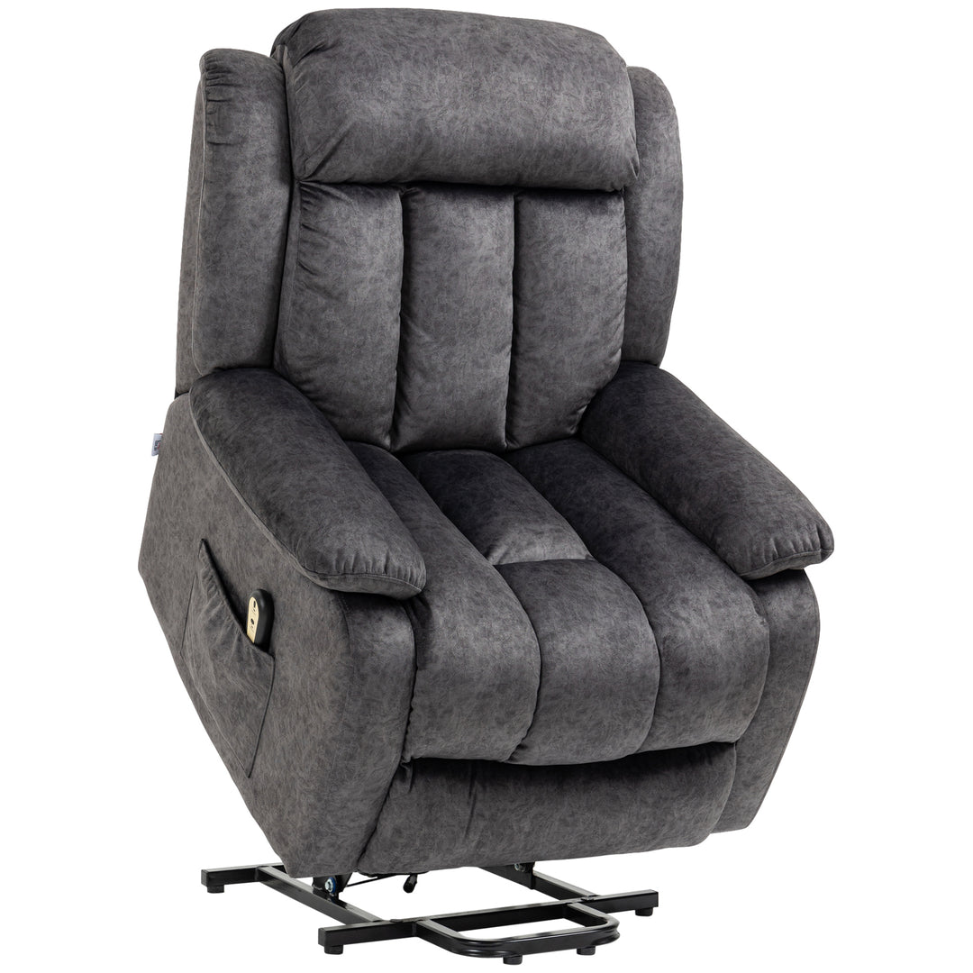 Riser and Recliner Chair, Microfibre Upholstered Recliner Chair for Elderly with Remote Control, Footrest, Padded Seat and Backrest