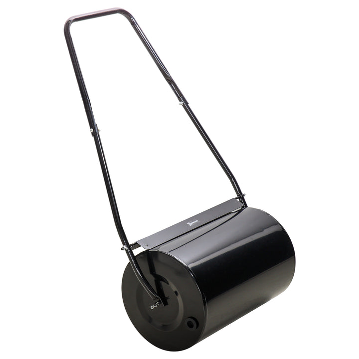 38L Heavy Duty Water or Sand Filled Garden Steel Lawn Roller - Black