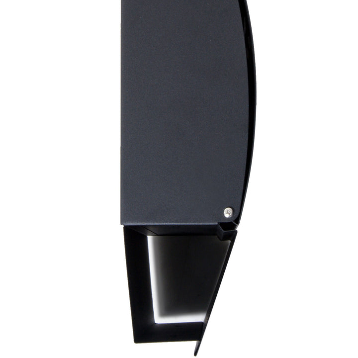 Steel Wall Mounted Mail Box Post Letter Lockable with Waterproof  Lid -  Black