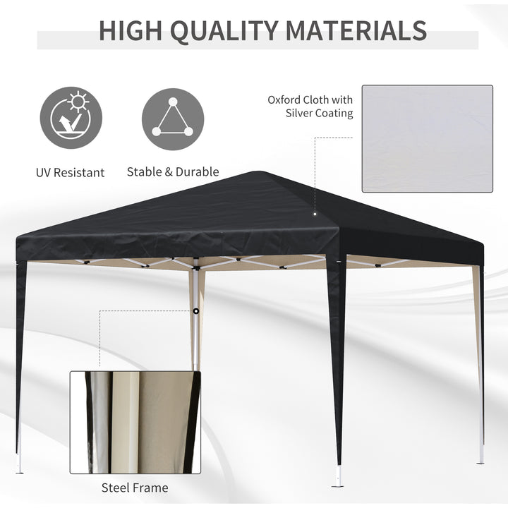 Garden Heavy Duty Pop Up Gazebo Marquee Party Tent 3 x 3m UV Protection - Black