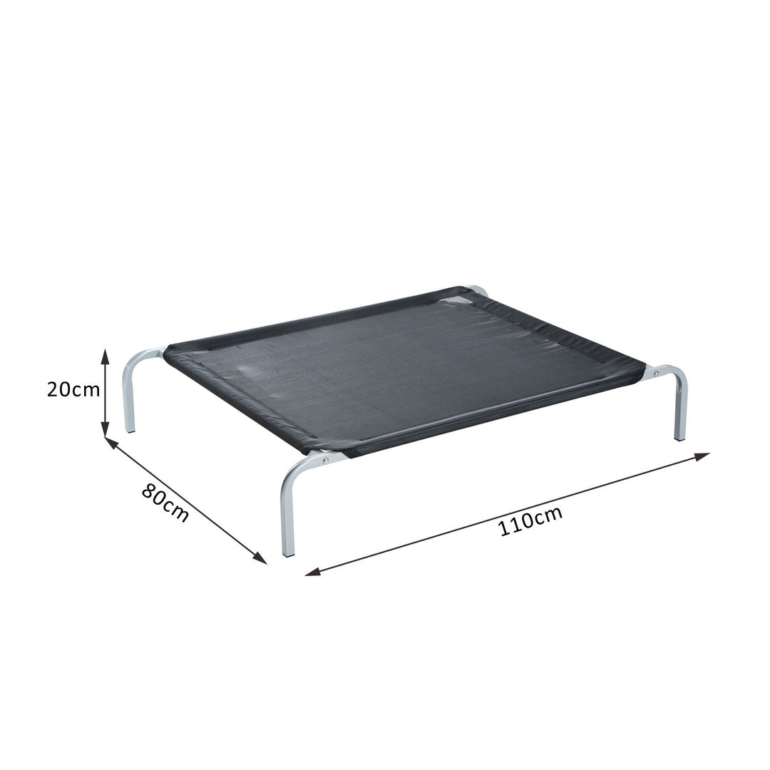 PawHut Elevated Pet Bed Portable Camping Raised Dog Bed w/ Metal Frame Black (Medium)