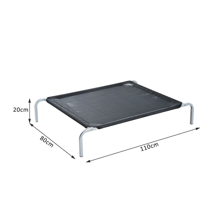 PawHut Elevated Pet Bed Portable Camping Raised Dog Bed w/ Metal Frame Black (Medium)