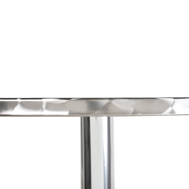 Height Adjustable Bistro Table Pub Bar Square Table Stainless Steel Top Aluminium Edge 60 x 60cm