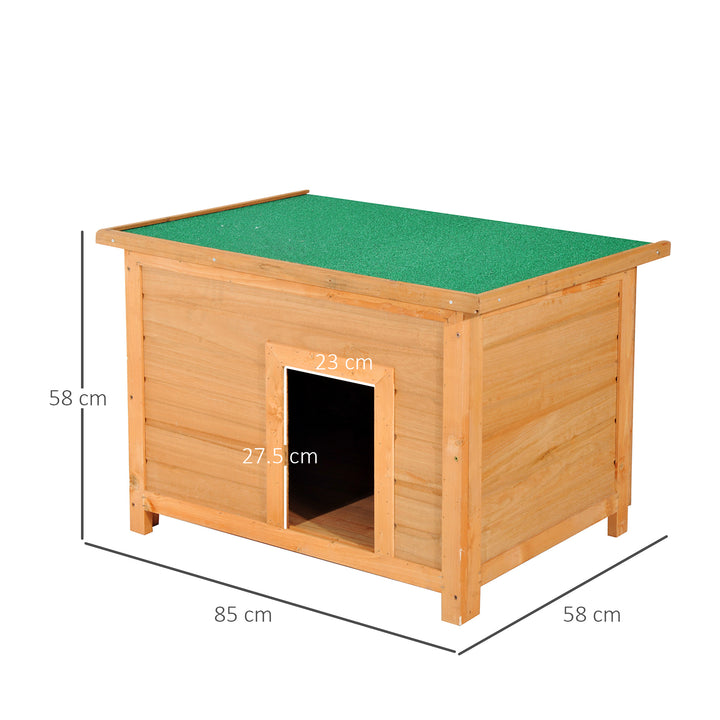 Pawhut 85cm Elevated Dog Kennel Wooden Pet House Outdoor Waterproof