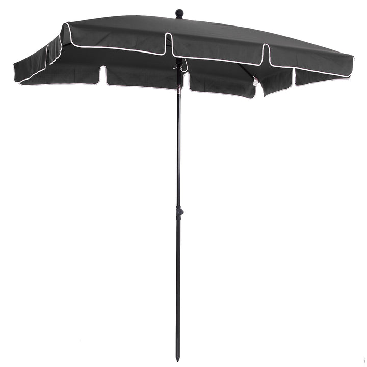 Aluminium Sun Umbrella Parasol Patio Garden Rectangular Tilt 2M x 1.25M