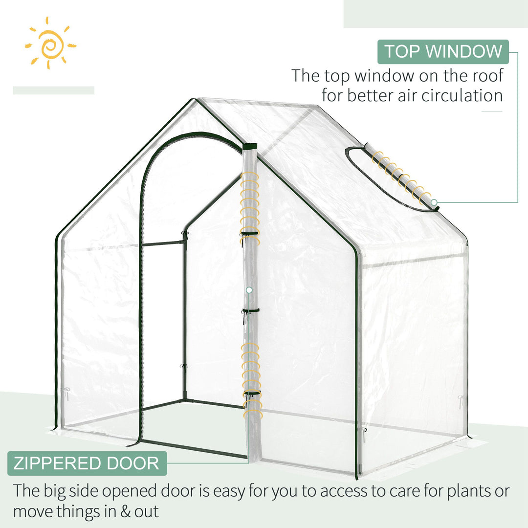 Walk In PVC Greenhouse Garden Outdoor Flower Planter Steel Frame w/Zipped Door 180 x 100 x 168CM