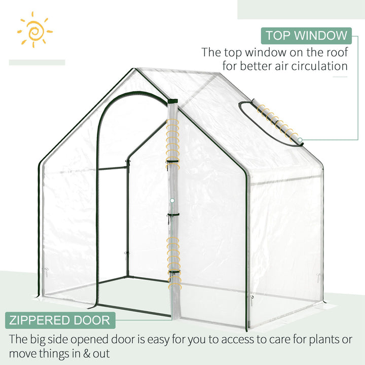 Walk In PVC Greenhouse Garden Outdoor Flower Planter Steel Frame w/Zipped Door 180 x 100 x 168CM