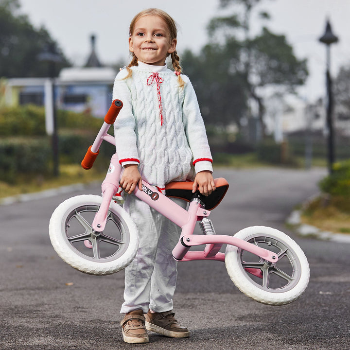 HOMCOM Toddler Balance Bike No Pedal Walk Training Pink