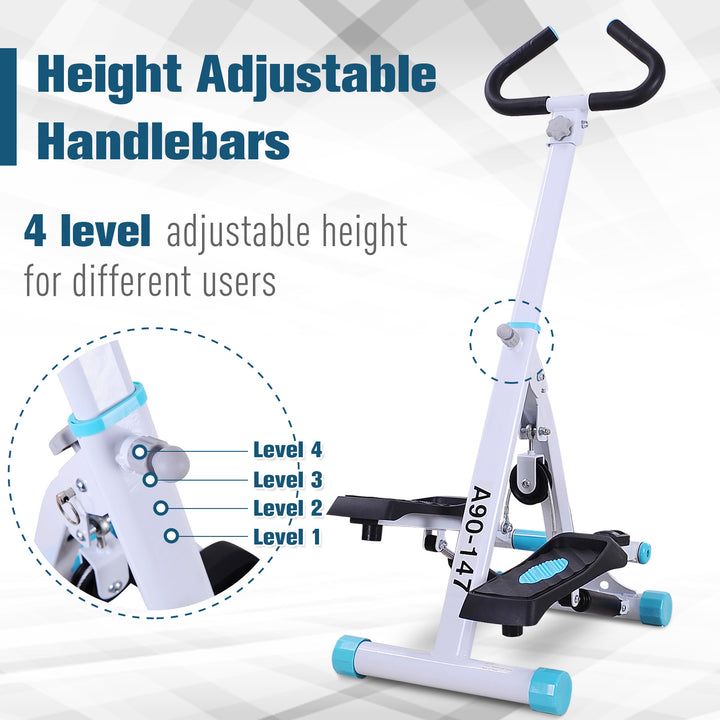 Stepper w/Handle Hand Grip Workout Fitness Machine For Fitness Aerobic Exercise Home Gym