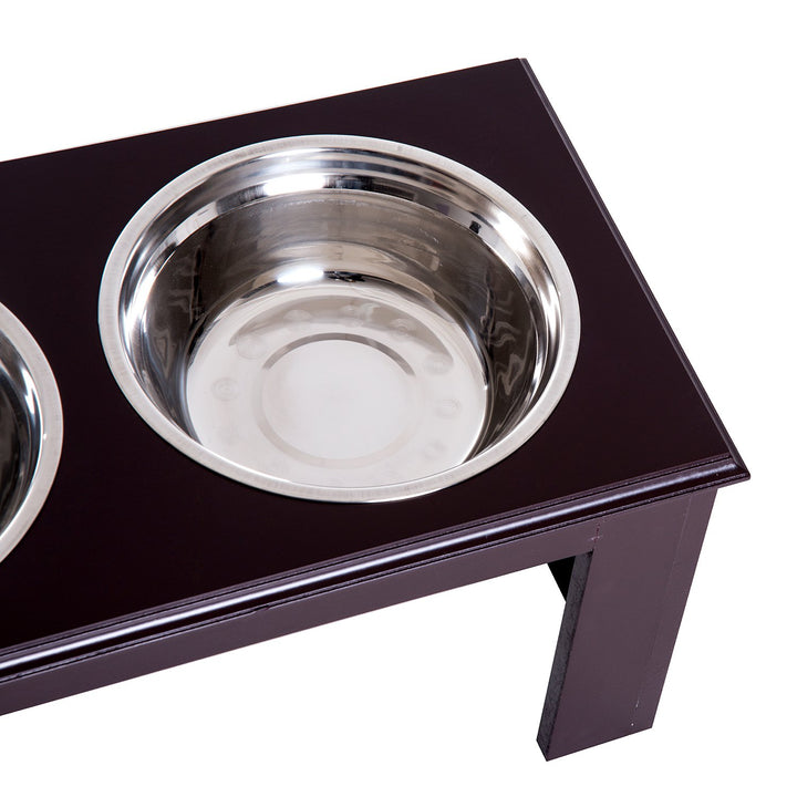 Pawhut Stainless Steel Pet Feeder, 58.4Lx30.5Wx25.4H cm-Brown