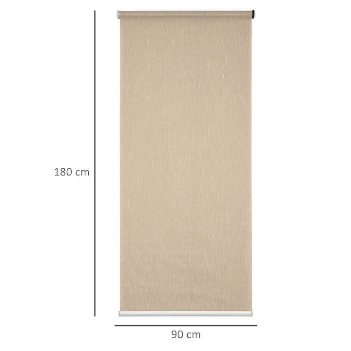 WiFi Smart Roller Blinds Window UV Privacy Protection with Rechargeable Battery, Electric Shades Blind Easy Fit Home Office Brown 90cm x 180cm