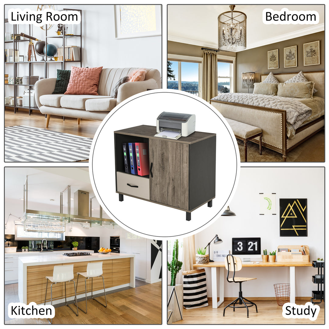 File Cabinet Storage Sideboard Floor Standing Cupboard w/ Drawer Shelves Office Furniture