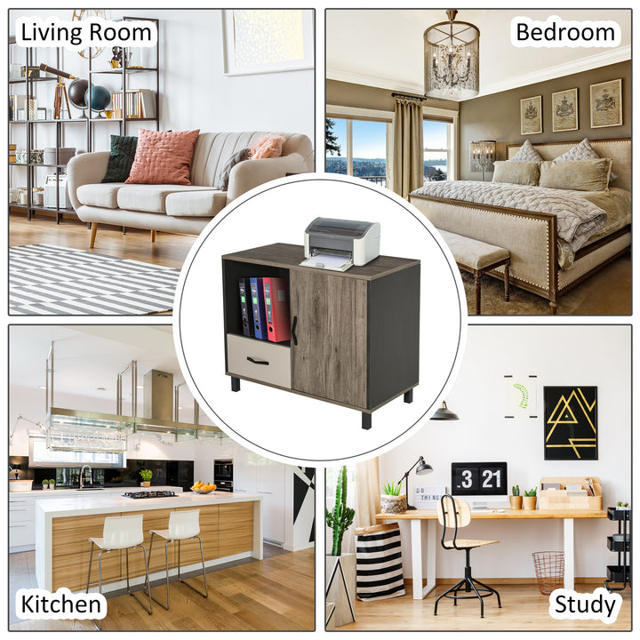 File Cabinet Storage Sideboard Floor Standing Cupboard w/ Drawer Shelves Office Furniture