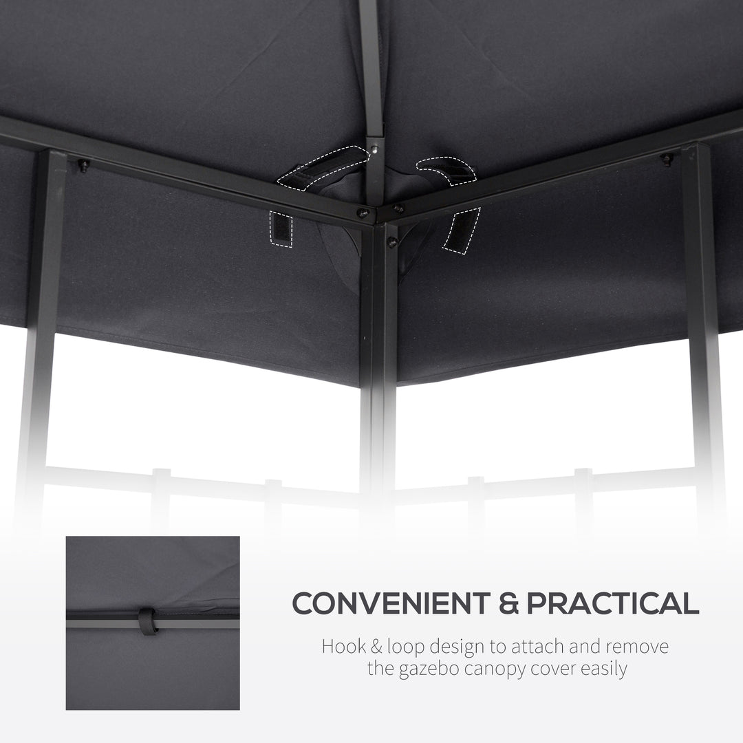 Outsunny 3 x 3(m) Gazebo Canopy Roof Top Replacement Cover Spare Part Deep Grey (TOP ONLY)