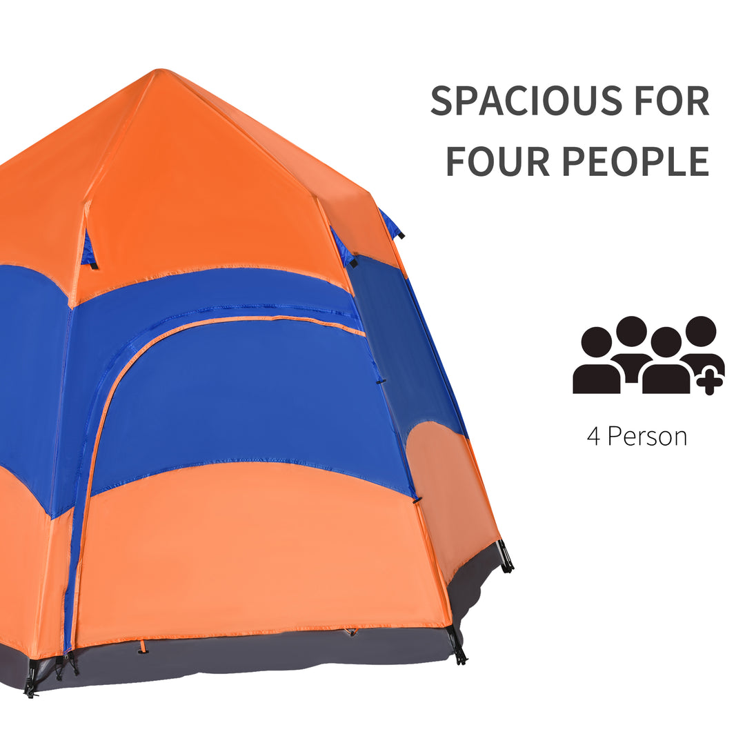 Six Man Hexagon Pop Up Tent Camping Festival Hiking Shelter Family Portable