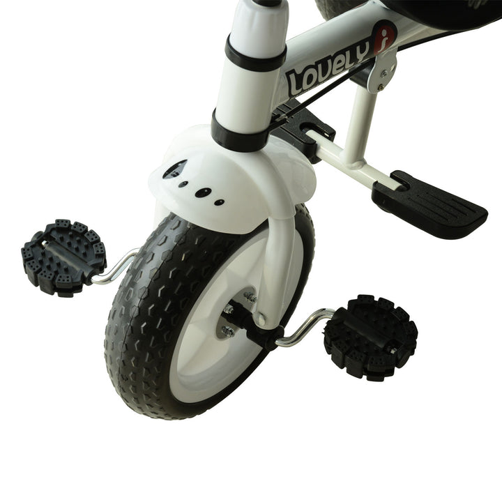 Baby Tricycle W/Handle-White/Black