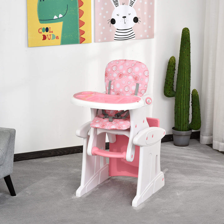 HDPE 3-in-1 Baby Booster High Chair Pink